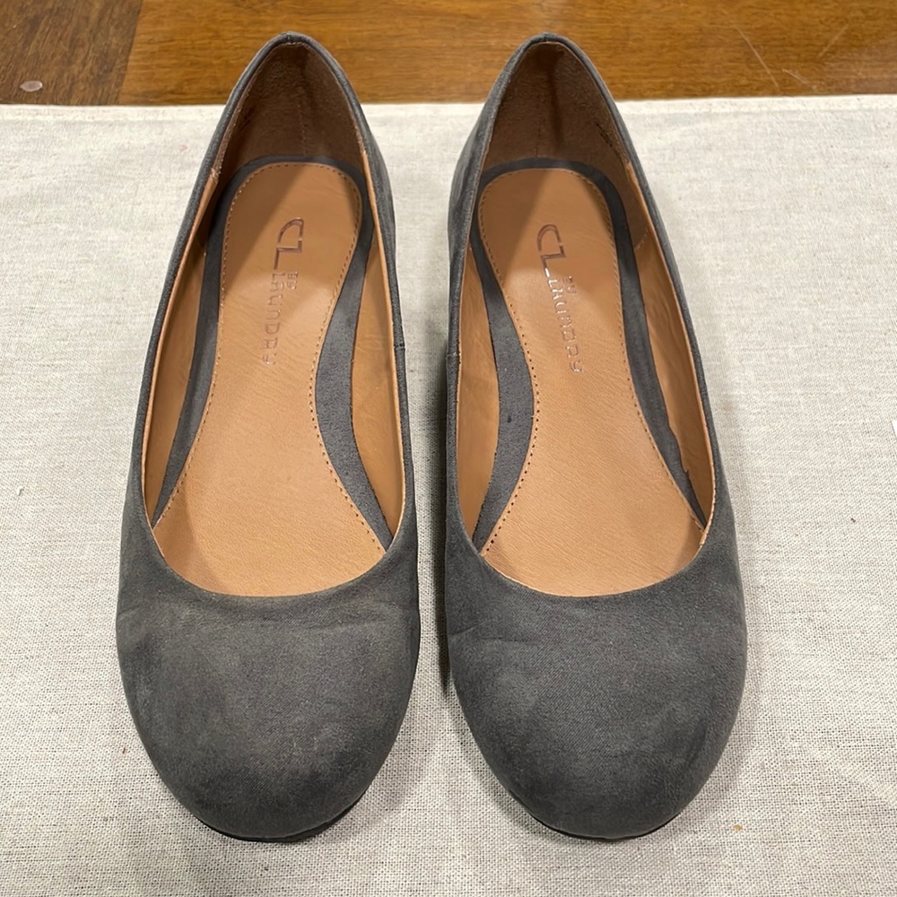 CL by Laundry Marcie wedges. Charcoal grey, size 6.5. Only worn once.